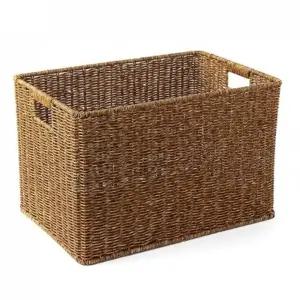 ( )라탄 바구니 수납 바스켓 정리 바구니 월넛 44x30cm