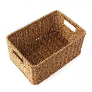 ( )라탄 바구니 수납 바스켓 정리 바구니 월넛 40x26cm