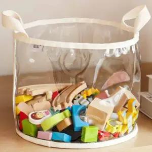 (옵션 원형 소)투명비닐 장난감 인형 소품 정리함 박스 수납박스 장난감정리함투명 투명박스