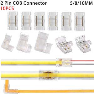 2핀 COB LED 스트립 커넥터 10개 L자형 코너 5mm 8mm 10mm  용접 라이트 고정 클램프 버클