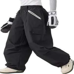 GSOU 스노우 여성 남성 배기 스키 팬츠 루즈 스노보드 보온 방수 방풍 아웃도어 스포츠