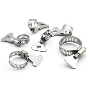 워터 파이프용 스테인리스 스틸 웜 기어 호스 클램프 조정 가능 키 클립 자동차 기계 6-44mm 5개 10개