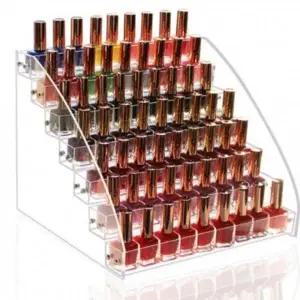 (타입 4단)선반 매니큐어 진열대 립스틱 투명 정리대 4단 네일 트레이 네일 진열샵