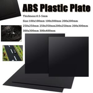 1개 블랙 ABS 플라스틱 판 모델 시트 DIY 재료 부품 두께 0.5mm-5mm