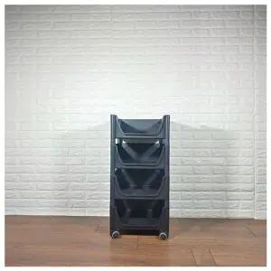 적층식 수납박스 4단)-블랙-로라형 적층식수납박스 수납박스 공간박스 수납용박스