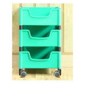 적층식 수납박스 3단)-그린-로라형 적층식수납박스 수납박스 공간박스 수납용박스