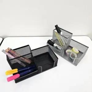 스틸 메쉬 연필꽂이 다용도 데스크 정리함