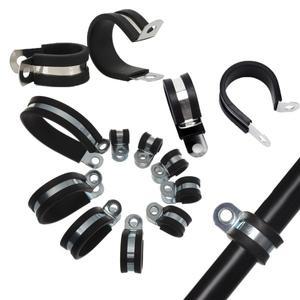 와이어링 호스 클램프 파이프 마운팅 고정 브래킷 R 타입 고무 안감 클립 케이블 패스너  하드웨어 전기 피