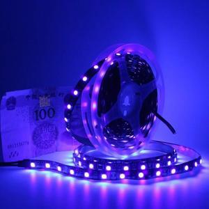SMD5050 12V UV 라이트 395-405nm 자외선 LED 스트립 블랙 PCB 1M 2M 3M 4M 5M 방수 테이프 리본 (DJ 형광