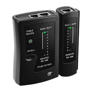 맥바젤 이더넷 케이블 테스터 CAT5e CAT6e CAT6a CAT7용 RJ45 RJ11 네트워크 도구 LED 표시등이 있는 휴대용 LAN 와이어 연속성 검사기 모드 속도 분리형 리모컨 검은색