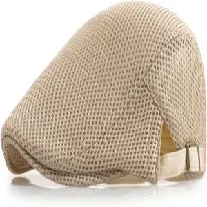 신빈 남성용 메쉬 캡 통기성 여름 뉴스보이 모자 조절 가능한 베레모 비 리시 캐비 드라이빙 헌팅