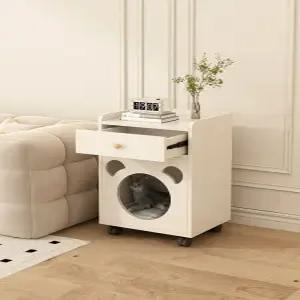 바퀴달린 강아지집 이동식 원목 고양이집 하우스 숨숨 케이지 실내 반려견 펜스