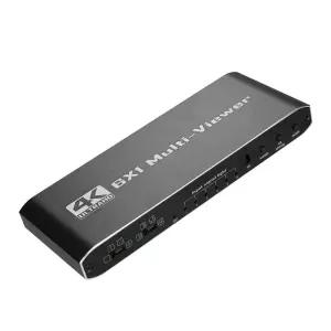 CCTV 화면 분할기 6채널 동시출력 4K UHD 9개 모드 리모컨 조작 개인창고 회사 사무실 보안 중계실 방송국