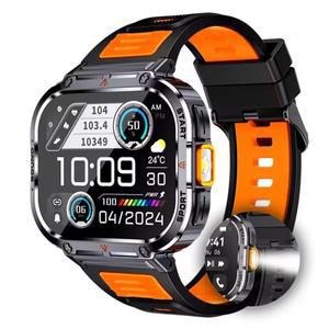 NX23 스마트워치 2인치 초대형 화면 LED 라이트 손전등 BT 통화 AI 음성 400mAh 남성 피트니스 스포츠 트래