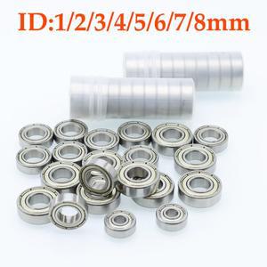 소형 베어링 608 4x7x2.5 4x10x4 5x11x4 ZZ 자전거 RC 자동차 스케이트 보드 휠 탄소강 깊은 홈 미니 소형