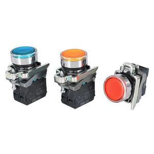 호환상품 XB4BW34B1C 33B1C 라이트 스타트 스톱 원형 플랫 헤드 버튼 정상 열림 닫힘 자동 재설정 스위치