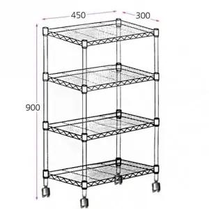 ( )메탈 선반 메탈랙 진열대 보관대 수납정리대 450 4단