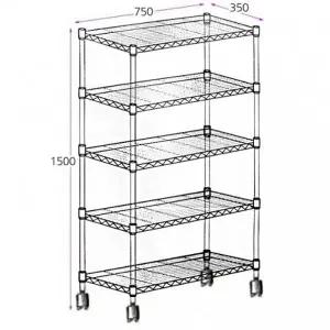 ( )메탈 선반 메탈랙 진열대 보관대 수납정리대 750 5단