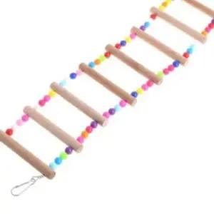 ( )앵무새 새장용 횃대 사다리 8단 나무 난간 새장 내부 장난감 설치