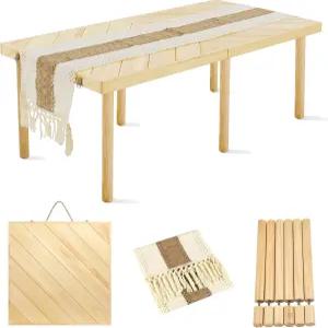 테이블 러너가 있는 접이식 닉 실내 야외용 휴대용 보호 로우 캠핑 결혼식 해변 정원 파티를 위한 높이