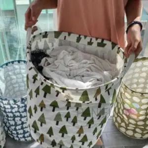 ( )패브릭바스켓 소나무 장난감바구니 세탁바구니 빨래보관함 장난감보관함 패브릭바구니