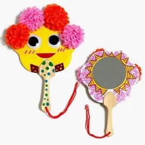 ( )뽀글이친구거울부채만들기 미술놀이 손재주발달장난감 출산육아용품 창의력장난감