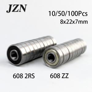 10/50/100Pcs 소형 고 탄소강 베어링 608 ZZ 2Z DDU 2RS 8x22x7mm ABEC-5 슬라이드 플레이트 3D 프린터 부