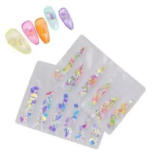 [하프클럽/]네일아트 언포일 투명 얼음 믹스 스톤 2종