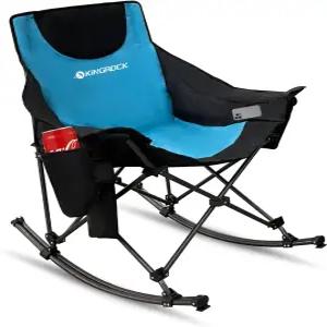 헤드레스트와 캐리백이 있는 킹록 오버사이즈 흔들 캠핑 의자 260LBS 용량 접이식 휴대용 야외 해변 낚시