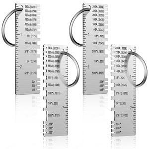 양면 와이어 금속 시트 두께 게이지 측정 도구 휴대용 도금 크기 검사 용접 액세서리 4개