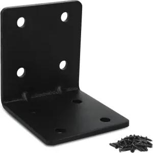 우드 매트 블랙 스트롱 코너 브레이스용 4팩 L 브래킷 프로젝트 가구 수리 및 교체용 리브형 설치가 간편함