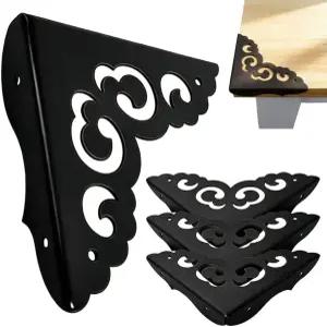 나무 상자 가구용 금속 모서리 보호대 문 테이블 빈티지 장식 4개 팩