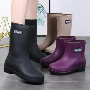 [베리슈]여성 2가지 디자인 미들 로우 레인부츠 주방 고무장화