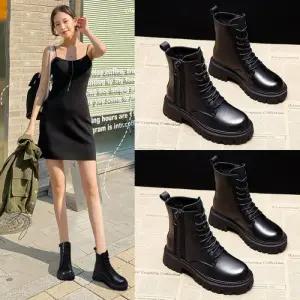 [베리슈]여성 6.5cm 키높이 옆지퍼 발편한 쿠션 플랫워커 앵클