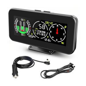 오프로드 SUV 차량용 M60 차량 경사계 나침반이 있는 MPH KMH GPS 속도계 좌표 표시가 다기능 디지털 HUD 레벨 틸트 게이지 각도 경사계