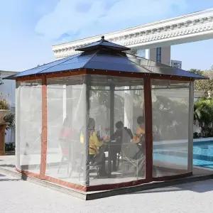 정자 파고라 조립식 그늘막 가제보 마당 캐노피 천막 쉼터 야외용