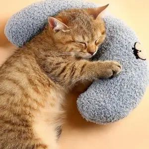 고양이 초승달 베개 반려 침대 부드러운 강아지 장난감 쿠션 U형 방석