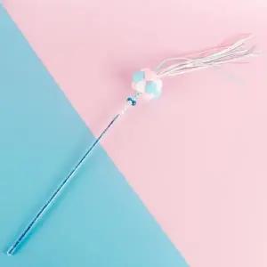 ( )SFW 폼폼이 고양이 낚싯대 장난감 블루