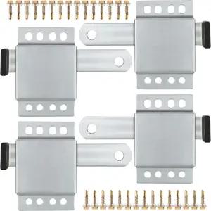 도어 슬라이드 래치 어셈블리 교체용 4팩 차고 사이드 락 자체 탭핑 나사 포함 교착 상태 이중 부품 내부의