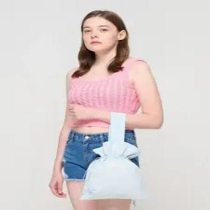 [로아드로아]드로우 스트링 미니 버킷백 (소라)