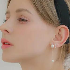 [제이로렌]14K 일자 트리플 큐빅 귀걸이 G0274