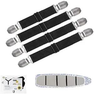 굿타임 다림질 보드 커버 클립 조절 가능한 패드 브레이스 패스너 미니 멜빵 - 평평하게 유지하고 고정