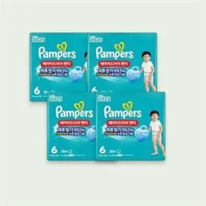 팸퍼스 2025 베이비드라이 팬티형 기저귀 6단계 30매 X 4팩