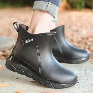 [베리슈]여성 3cm 패션 앵틀 레인부츠 여름 발목 고무 주방 식당 방수 장화 장마 용품