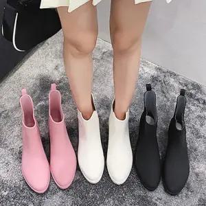 [베리슈]여성 3cm 첼시 앵클 레인부츠 반장화 발목 고무장화