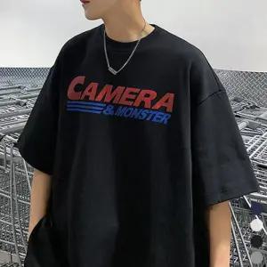 [아이에스이랩]남자 여자 CAMERA 레터링 오버핏 반팔티 I2TS049