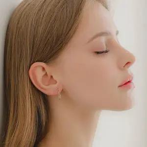 [제이로렌]제이로렌 14K 3단 체인 골드 귀걸이 G0275