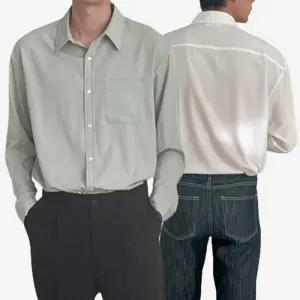 [아이에스이랩]봄가을 남자 오버핏 파스텔 링클프리 셔츠 I3SH022