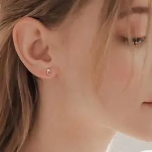 [제이로렌]제이로렌 14k 쁘띠 도넛 미니 큐빅 금귀걸이 G0216