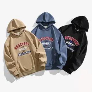 [아이에스이랩]겨울 끈없는 오버핏 기모후드티 자수 맨투맨 I4TS018Q